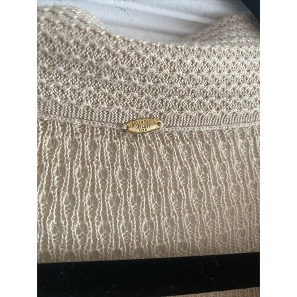 Elizabeth Gillett NYC Tan Knit S/M Bolero Cardigan Timeless Shawl Clasp Front - Picture 2 of 8